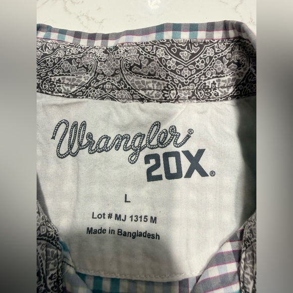 🤠 Wrangler 20X Western Plaid Snap Button Shirt | Men’s Large - Picture 4 of 5